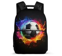 TPISLI Mochila Infantil Flaming Fútbol para Niñas 5-10 Años Mochila Infantil Balón de Fútbol Estampado Escuela Primaria Bookbag, Detalles de Fieltro Tejido 1680D Vuelta al Cole
