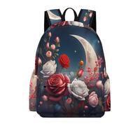 TPISLI Mochila Infantil Floral Chico 11 Años Mochila Colegio Flores Luna Niña Secundaria Bolsa Colegio Práctica Resistente Regalo Escolar Viaje Outdoor Uso Diario