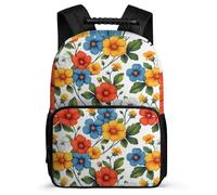TPISLI Mochila Infantil Flores Estampado Estudiantes 5-10 Años Mochila Escolar Planta Floral Cursos 1-3 School Bag, Asa Reforzada Detalles de Fieltro Navidad Escuela