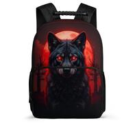 TPISLI Mochila Infantil Full Luna Lobo Chicos Chicas 8-12 Años Mochila Infantil Lobos Luna Colegio Daypack, Tejido 1680D Resistente Ligera Ocio Actividades