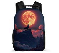 TPISLI Mochila Infantil Full Luna Lobo Cursos 2-4 para Niñas Mochila Colegio Lobos Luna 6-11 Años School Bag, Resistente Ligera Tejido 1680D Viaje Uso Diario