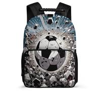 TPISLI Mochila Infantil Fútbol 3D Estampado para Niña Niño 8-12 Años Mochila Infantil Fútbol Cursos 1-3 School Bag, Asa Reforzada Bolsillos Laterales Regalo Cumpleaños