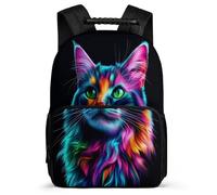 TPISLI Mochila Infantil Gato Animal Primaria para Chicos Chicas, Mochila Escolar Ilustración de Gatito Colegio, Bookbag, Resistente, Bolsillos Laterales, Viaje Uso Diario