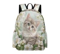 TPISLI Mochila Infantil Gato Niños 7-11 Años Mochila Gatito Escolares Secundaria Bolsa Secundaria Moderna Durable Viaje Uso Diario Viaje Excursión Uso Diario