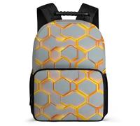 TPISLI Mochila Infantil Geometric Hexagons Cursos 2-4 para Niña Niño Mochila Infantil Honeycomb 7-11 Años Daypack, Asa Reforzada Resistente Ligera Regalo Cumpleaños