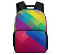 TPISLI Mochila Infantil Geometric Shapes Cursos 2-4 para Niñas Mochila Colegio 3D Colourful 8-12 Años School Bag, Resistente Ligera Espalda Acolchada Vuelta al Cole