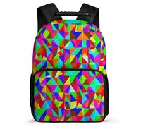 TPISLI Mochila Infantil Geometric Shapes para Niña Niño Cursos 3-5 Mochila Escolar Colourful 5-10 Años School Bag, Resistente Ligera Espalda Acolchada Viaje Uso Diario