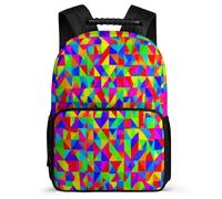 TPISLI Mochila Infantil Geometric Shapes para Niños Niñas 5-10 Años Mochila Infantil 3D Colourful Cursos 3-5 Backpack, Bolsillos Laterales Espalda Acolchada Ocio Actividades