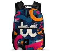 TPISLI Mochila Infantil Graffiti Diseño Escuela Primaria para Niño Niña Mochila Escolar Colourful 6-10 Años Backpack, Resistente Ligera Bolsillos Laterales Regalo Cumpleaños