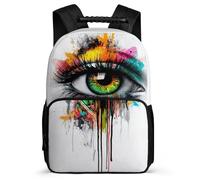 TPISLI Mochila Infantil Graffiti Eye Art para Niños Niñas 5-10 Años Mochila Infantil Abstract Cursos 3-5 Backpack, Bolsillos Laterales Espalda Acolchada Ocio Actividades