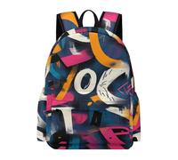 TPISLI Mochila Infantil Graffiti Niño 13 Años Mochila Motivo de Colorido Niña Secundaria School Bag Cómoda Ligera Viaje Uso Diario Outdoor Viaje Excursión