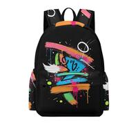 TPISLI Mochila Infantil Graffiti Niño 13 Años Mochila Patrón de Colorido Niña Secundaria School Bag Cómoda Ligera Viaje Uso Diario Outdoor Viaje Excursión