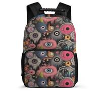 TPISLI Mochila Infantil Graffiti Ojo Arte Escuela Primaria para Niña Niño, Mochila Escolar Colorido Abstracto Colegio, Backpack, Tejido 1680D, Detalles de Fieltro, Colegio Viaje