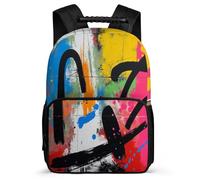 TPISLI Mochila Infantil Graffiti para Escolares 6-11 Años Mochila Colourful Motivo Cursos 3-5 Backpack, Resistente Ligera Asa Reforzada Excursiones Cortas
