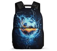TPISLI Mochila Infantil Hielo y Fuego Fútbol Balón Escuela Primaria para Escolares, Mochila Escolar Fútbol Colegio, Daypack, Tejido 1680D, Detalles de Fieltro, Colegio Viaje