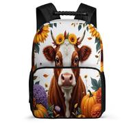 TPISLI Mochila Infantil Highland Ganado Primaria para Niñas Mochila Animal Motivo 6-10 Años School Bag, Bolsillos Laterales Resistente Ligera Viaje Uso Diario