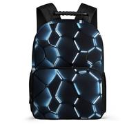 TPISLI Mochila Infantil Honeycomb Diseño para Chicos Chicas 7-12 Años Mochila Geometric Hexagons Cursos 3-5 Backpack, Bolsillos Laterales Asa Reforzada Excursiones Cortas