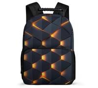 TPISLI Mochila Infantil Honeycomb Patrón para Niño Niña 6-11 Años Mochila Escolar Geometric Hexagons Primaria Backpack, Resistente Ligera Bolsillos Laterales Vuelta al Cole