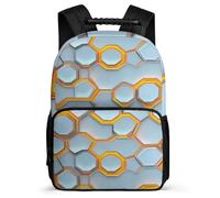 TPISLI Mochila Infantil Honeycomb Patrón para Niño Niña Escuela Primaria Mochila Geometric Hexagons 6-11 Años Bookbag, Espalda Acolchada Bolsillos Laterales Viaje Uso Diario