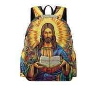 TPISLI Mochila Infantil Jesús Colegio para Niñas y Niños Mochila Diseño Jesús Cristiano Estudiantes 8-13 Años Mochilas Escolares Impermeables, School Backpack para Viaje Paseo y Uso Diario