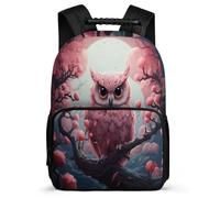 TPISLI Mochila Infantil Kawaii Búho para Niños Niñas 7-12 Años Mochila Rosa Pájaro Cursos 1-3 Backpack, Bolsillos Laterales Resistente Ligera Viaje Uso Diario