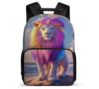 TPISLI Mochila Infantil León Diseño para Niños 6-10 Años Mochila Animal Estampado Colegio School Bag, Espalda Acolchada Detalles de Fieltro Ocio Actividades