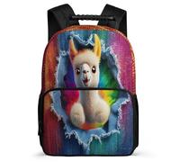 TPISLI Mochila Infantil Lindo Alpaca Diseño Niños 8-12 Años Mochila Infantil Animal Estampado Cursos 3-5 School Bag, Tejido 1680D Espalda Acolchada Regalo Cumpleaños