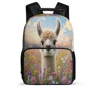 TPISLI Mochila Infantil Lindo Alpaca para Chicos Chicas 7-12 Años Mochila Escolar Animal Llama Primaria Backpack, Tejido 1680D Resistente Ligera Regalo Cumpleaños