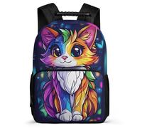 TPISLI Mochila Infantil Lindo Gato para Niño Niña 5-10 Años Mochila Escolar Gatito Primaria Bookbag, Resistente Ligera Espalda Acolchada Excursiones Cortas