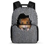 TPISLI Mochila Infantil Lindo Hamster para Niños 8-12 Años Mochila Infantil Lindo Small Animal Cursos 3-5 Daypack, Tejido 1680D Detalles de Fieltro Ocio Actividades