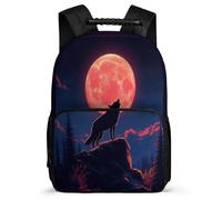 TPISLI Mochila Infantil Luna Lobos Cursos 3-5 para Estudiantes Mochila Escolar Lobo 5-10 Años School Bag, Tejido 1680D Bolsillos Laterales Vuelta al Cole