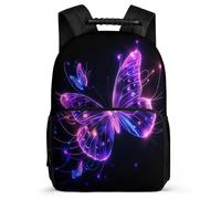 TPISLI Mochila Infantil Mariposa Estampado Primaria para Niñas Mochila Mariposa 6-10 Años School Bag, Bolsillos Laterales Resistente Ligera Viaje Uso Diario