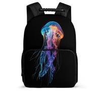 TPISLI Mochila Infantil Medusa Motivo para Escolares 6-11 Años Mochila Vida Marina Estampado Cursos 3-5 Backpack, Resistente Ligera Asa Reforzada Excursiones Cortas
