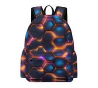 TPISLI Mochila Infantil Moderno Panal 1º-3º Curso Niño y Niña Mochila Escolar Hexágonos Geométricos 7-11 Años Mochila de Gran Capacidad, Bookbag para Excursión Paseo y Vuelta al Cole