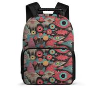 TPISLI Mochila Infantil Motivo de Graffiti Ojo Arte para Chicos Chicas 8-12 Años, Mochila Colegio Colorido Escolar, Bookbag, Tejido 1680D, Detalles de Fieltro, Colegio Viaje