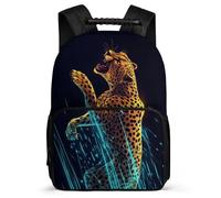TPISLI Mochila Infantil Motivo de Leopardo para Niña Niño 6-11 Años, Mochila Colegio Guepardo Animal Escolar, Backpack, Resistente, Bolsillos Laterales, Viaje Uso Diario