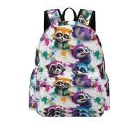 TPISLI Mochila Infantil Motivo Lindo Mapaches Colegio para Niñas y Niños Mochila Escolar Animal Colorido 8 Años Mochilas Escolares Impermeables, Bookbag para Paseo Senderismo y Uso Diario