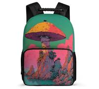 TPISLI Mochila Infantil Mushroom Motivo Colegio para Niñas Mochila Colegio Planta Tema 7-11 Años School Bag, Bolsillos Laterales Asa Reforzada Viaje Uso Diario