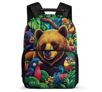 TPISLI Mochila Infantil Oso Patrón Cursos 3-5 para Niño Niña Mochila Colegio Animal Oso 7-11 Años Backpack, Detalles de Fieltro Bolsillos Laterales Vuelta al Cole