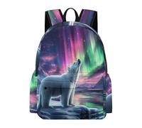 TPISLI Mochila Infantil Oso Polar Cursos para Niñas y Niños Mochila Animal y Aurora Estudiantes 12 Años Mochilas Escolares Resistentes, School Backpack para Paseo Senderismo y Uso Diario