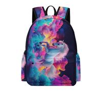TPISLI Mochila Infantil Patrón Colorido Caballo 1º-3º Curso Niño y Niña Mochila Escolar Animal 7-11 Años Mochila de Gran Capacidad, Bookbag para Excursión Paseo y Vuelta al Cole