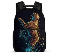 TPISLI Mochila Infantil Patrón de Leopardo para Niños 5-10 Años, Mochila Colegio Guepardo Animal Escolar, Backpack, Resistente, Bolsillos Laterales, Viaje Uso Diario