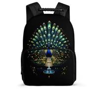TPISLI Mochila Infantil Patrón de Pavo Real Escuela Primaria para Niña Niño, Mochila Escolar Estampado Animal Colegio, Backpack, Tejido 1680D, Detalles de Fieltro, Colegio Viaje