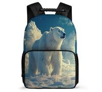 TPISLI Mochila Infantil Polar Oso Motivo para Niño Niña 6-11 Años Mochila Escolar Animal Patrón Primaria Backpack, Resistente Ligera Bolsillos Laterales Vuelta al Cole