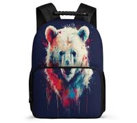 TPISLI Mochila Infantil Polar Oso para Niño Niña 6-11 Años Mochila Escolar Animal Oso Primaria Backpack, Resistente Ligera Bolsillos Laterales Vuelta al Cole