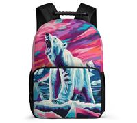 TPISLI Mochila Infantil Polar Oso para Niños Niñas 8-12 Años Mochila Escolar Animal Oso Primaria Backpack, Bolsillos Laterales Tejido 1680D Regalo Cumpleaños
