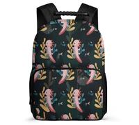 TPISLI Mochila Infantil Salamandra Diseño Escolares 7-11 Años Mochila Escolar Axolotl Cursos 2-4 School Bag, Asa Reforzada Bolsillos Laterales Vuelta al Cole