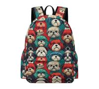 TPISLI Mochila Infantil Shih Tzu Cachorro Niño y Niña 7-11 Años Mochila Primaria Motivo Animal Perro Mochilas Escolares Impermeables, School Backpack para Vuelta al Cole Viaje y Senderismo