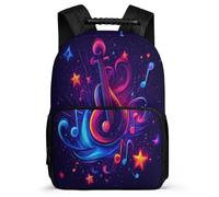 TPISLI Mochila Infantil Singer Music Lover para Niño Niña Escuela Primaria Mochila Musical Symbols 6-11 Años Bookbag, Espalda Acolchada Bolsillos Laterales Viaje Uso Diario