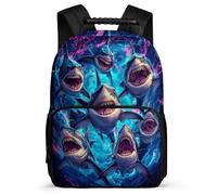 TPISLI Mochila Infantil Tiburón Motivo para Niña Niño Cursos 1-3 Mochila Infantil Vida Marina Patrón 6-10 Años Bookbag, Detalles de Fieltro Espalda Acolchada Regalo Cumpleaños
